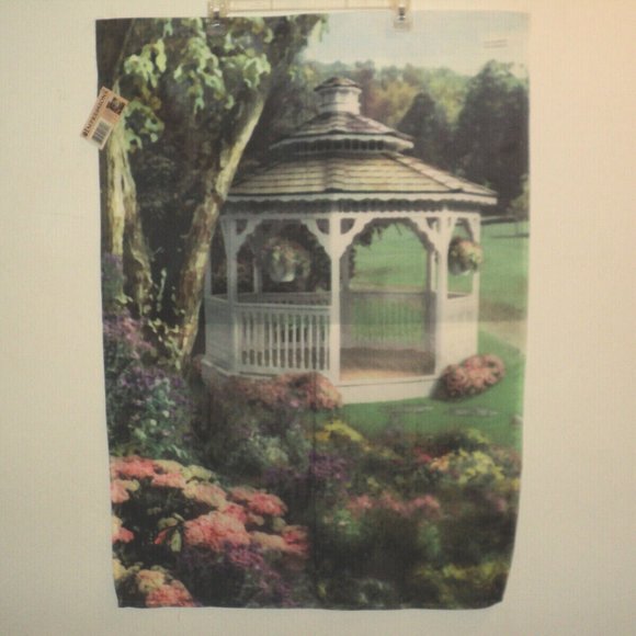 New Impressions by NCE Decorative Hanging Flag Gazebo Hand Painted 36.5" x 25.5 - Picture 4 of 6